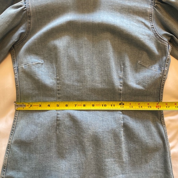 GANNI Light Blue Denim Jeans Shift Dress w/ Puff Sleeves Sz 12 US (NWOT) - Picture 9 of 12